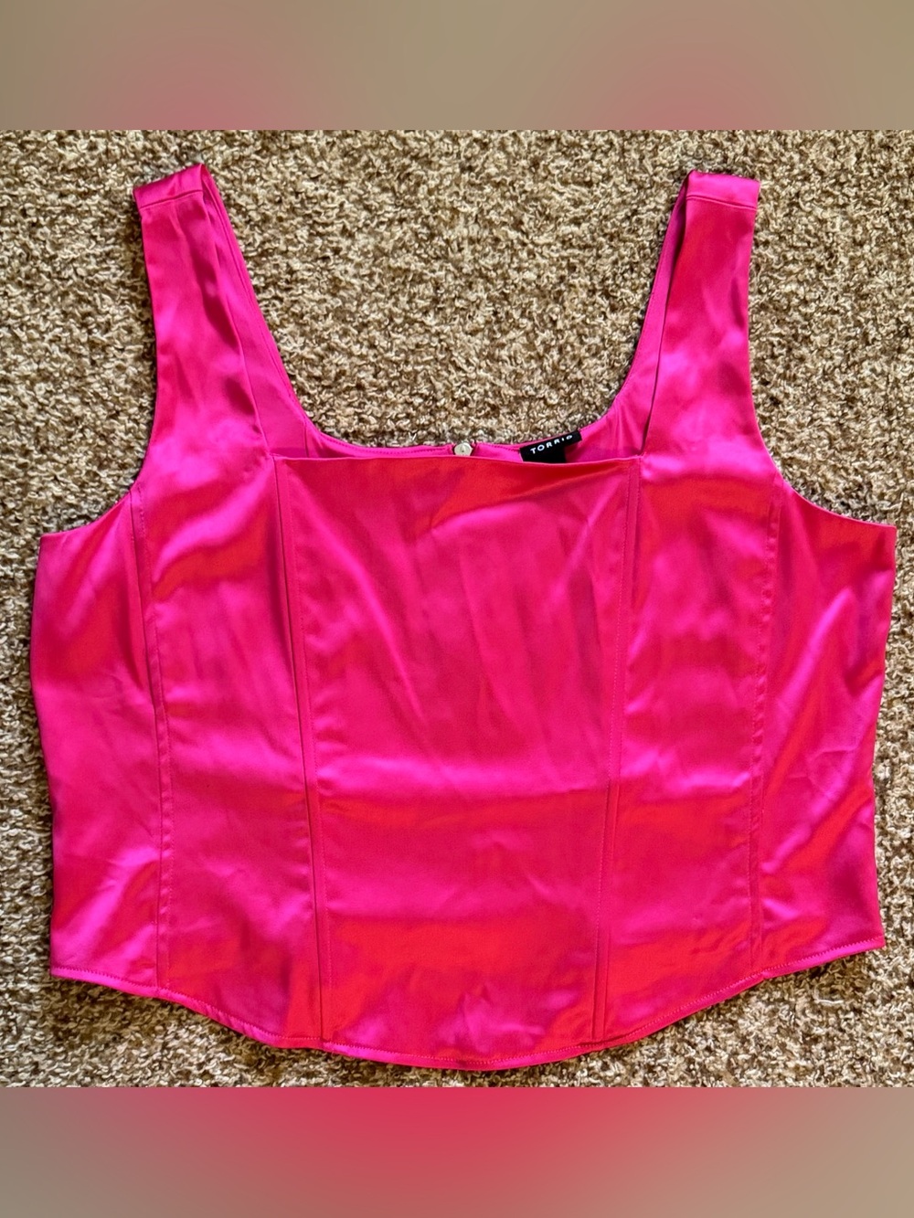 Torrid Hot Pink Satin Corset Tank Size 2X